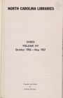 North Carolina Libraries, Vol. XV,  Index to Oct 1956-May 1957   
